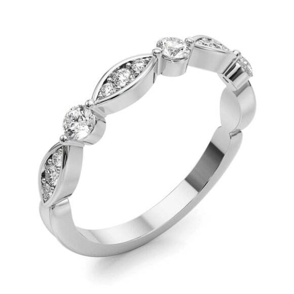 0.25 Ct Lab-Grown Diamond Wedding Band in 10K White Gold - Picture 1 of 3